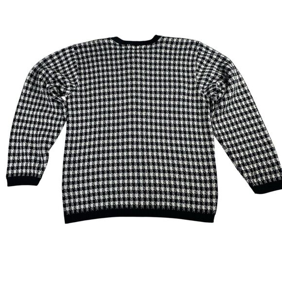 Alfred Dunner Petites Navy Blue Check Sweater Size S Country Club Nautical Core - Picture 2 of 9